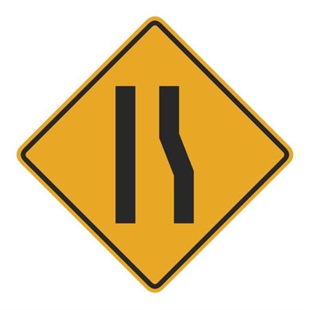 Right Lane Ends Merge Left (Graphic) Sign 24" x 24"
